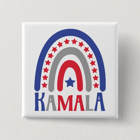 Kamala Political Boho Patriotic Rainbow Modern Button (Vorderseite)