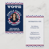 Kamala Political Campaign Template Business Card Visitenkarte (Vorne/Hinten)