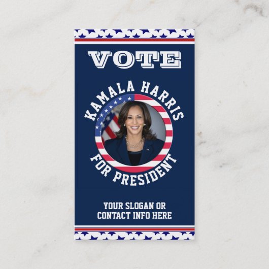 Kamala Political Campaign Template Business Card Visitenkarte (Vorderseite)
