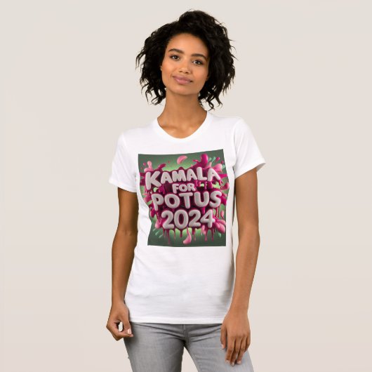 Kamala Potus 2024 - Rosa und Grün T-Shirt (Vorne ganz)