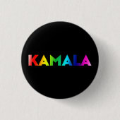 Kamala Regenbogengradition Moderne Typografie schw Button (Vorderseite)