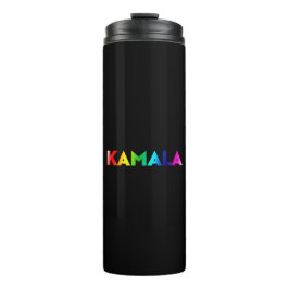 Kamala Regenbogengradition Typografie Stolz schwar Thermosbecher