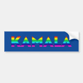 Kamala Regenbogentypografie Gay Pride blau Autoaufkleber (Vorne)