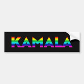 Kamala Regenbogentypografie Gay Pride schwarz Autoaufkleber (Vorne)