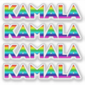 Kamala Regenbogentypografie Gay Pride vier Aufkleber (Vorderseite)