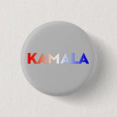 Kamala Rot-Blau-Gradiententypografie grau Button (Vorderseite)