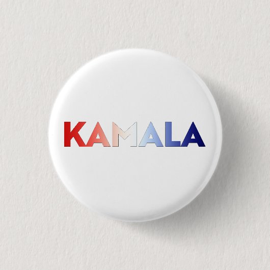 Kamala Rot-Blau-Typografie patriotisch Button (Vorderseite)