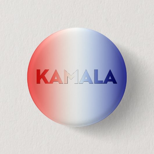 Kamala Rot-Blau-Typografie patriotisch Button (Vorderseite)