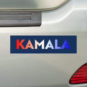 Kamala Rot-Weiß-Gradiententypografie blau Autoaufkleber