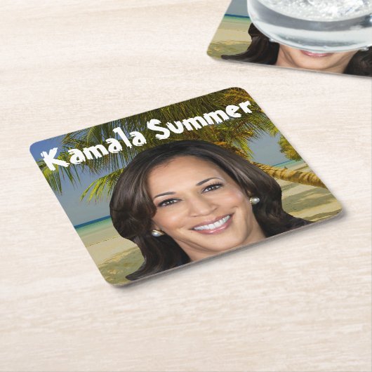 Kamala Sommer 2024 Rechteckiger Pappuntersetzer (angewinkelt)