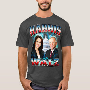 Kamala Tim Walz Bootleg 90er Rap Hip Hop TShirt
