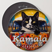 Kamala Tuxedo Cat für Kamala Button (Vorne & Hinten)