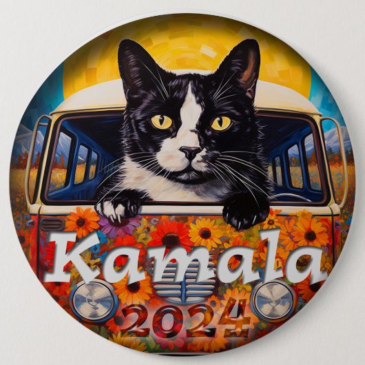 Kamala Tuxedo Cat für Kamala Button (Vorderseite)