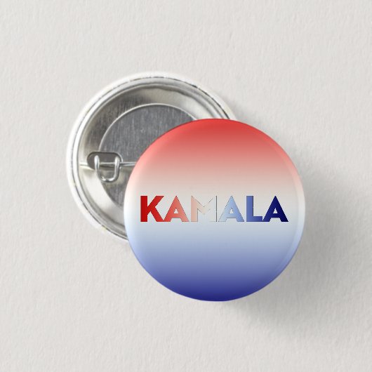 Kamala typografisch rot weiß und blau patriotisch button (Vorne & Hinten)