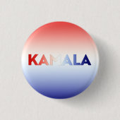 Kamala typografisch rot weiß und blau patriotisch button (Vorderseite)