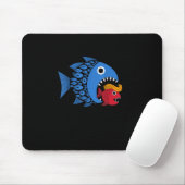 Kamala über Trump Blue Wave Big Fish frisst Small Mousepad (Mit Mouse)