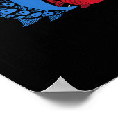 Kamala über Trump Blue Wave Big Fish frisst Small Poster (Ecke)