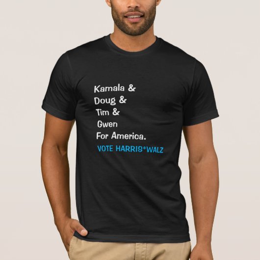 Kamala und Doug und Tim und Gwen für Amerika T-Shirt (Vorderseite)