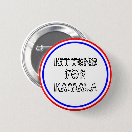 KAMALA UND KITTENS SIND PATRIOTISCH BUTTON (Vorne & Hinten)