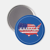 Kamala und USA in Flaggenfarben Magnet (Vorderseite/Rückseite)