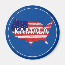 Kamala und USA in Flaggenfarben Magnet