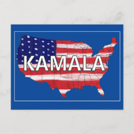 Kamala und USA in Flaggenfarben Postkarte