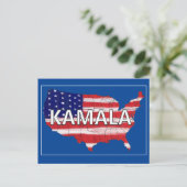 Kamala und USA in Flaggenfarben Postkarte (Stehend Vorderseite)