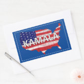 Kamala und USA in Flaggenfarben Rechteckiger Aufkleber (Umschlag)