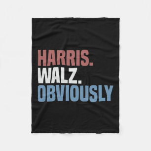 Kamala W Offensichtlich 2024 Harris Waltz Wahl 202 Fleecedecke