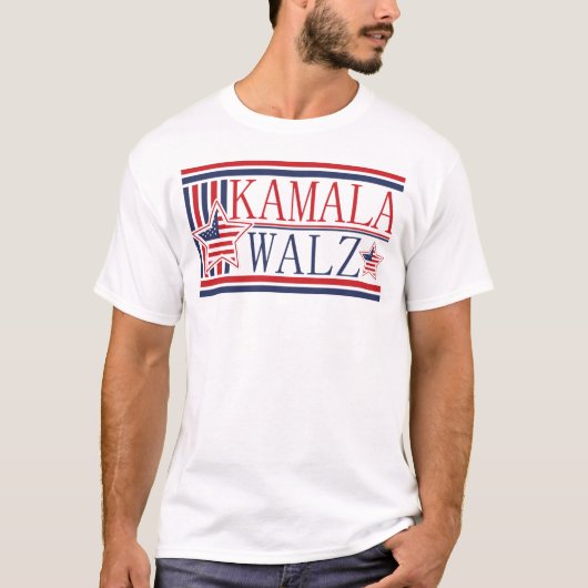 Kamala, Walz 2024 Demokratische Kandidaten T-Shirt (Vorderseite)