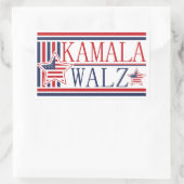 Kamala, Walz 2024 Demokratische Ticketkampagne Rechteckiger Aufkleber (Tasche)