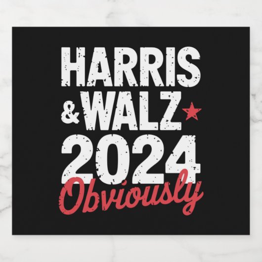 Kamala Walz 2024 Harris Waltz 2024 Bierflaschenetikett (Einzelnes Label)