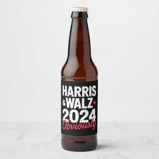 Kamala Walz 2024 Harris Waltz 2024 Bierflaschenetikett (Vorderseite)