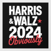 Kamala Walz 2024 Harris Waltz 2024 Fensteraufkleber (Blatt)