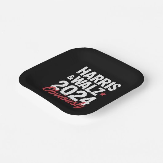 Kamala Walz 2024 Harris Waltz 2024 Pappteller (Gewinkelt)