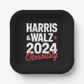 Kamala Walz 2024 Harris Waltz 2024 Pappteller (Vorderseite)