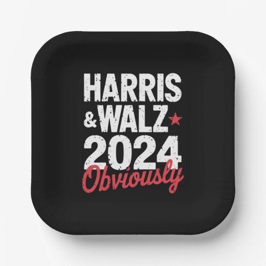 Kamala Walz 2024 Harris Waltz 2024 Pappteller (Vorderseite)