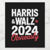 Kamala Walz 2024 Harris Waltz 2024 Weinetikett (Einzelnes Label)