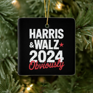 Kamala Walz Offensichtlich 2024 Harris Waltz 2024 Keramikornament