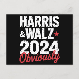 Kamala Walz Offensichtlich 2024 Harris Waltz 2024  Postkarte