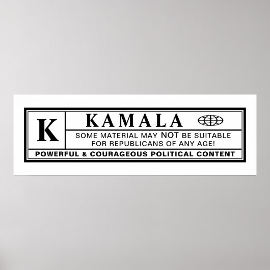Kamala-Warnschild Poster (Vorne)