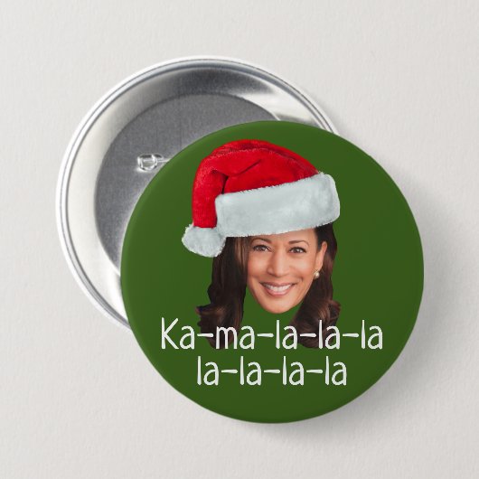 Kamala Weihnachtsmannmütze - Biden Harris 2020 lus Button (Vorne & Hinten)