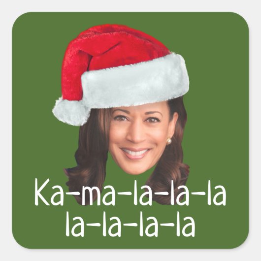 Kamala Weihnachtsmannmütze - Biden Harris 2020 lus Quadratischer Aufkleber (Vorderseite)