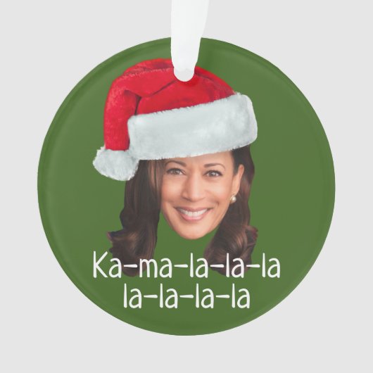 Kamala Weihnachtsmannmütze - Biden Walz 2024 lusti Ornament (Vorderseite)