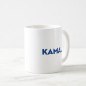 Kamala, weiß und blau, moderne, mutige Typografie Kaffeetasse (VorderseiteRechts)