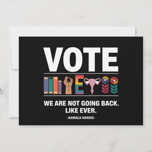 Kamala wir kommen nicht wie jeder Feminist zurück Einladung (Vorderseite)