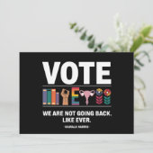 Kamala wir kommen nicht wie jeder Feminist zurück Einladung (Stehend Vorderseite)