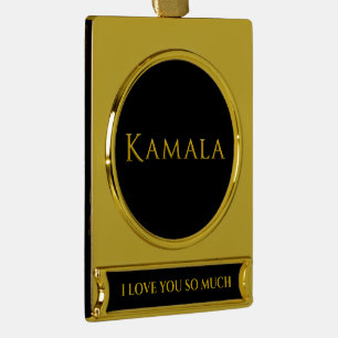 Kamala Womans Name Banner-Ornament Gold