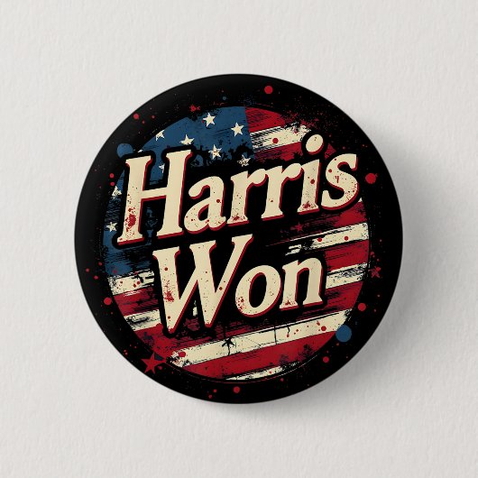 Kamala Won 2024 Präsident 47. des Weißen Hauses Button (Vorderseite)