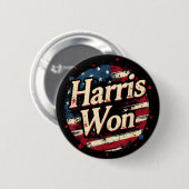Kamala Won 2024 Präsident 47. des Weißen Hauses Button (Vorne & Hinten)